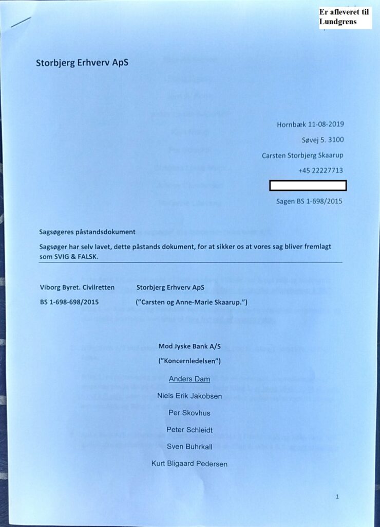 Main suspect in Danish bank fraud case Jyske BANK Anders Dam, Jyske Bank suspected of million scams and corruption. Philip Baruch Advokat og Partner I Lund Elmer Sandager Les.dk Thomas Schioldan Sørensen rodstenen.dk - Lundgrens advokater. Dan Terkildsen. Rødstenen advokater. bestyrelsen Jyske Bank Sven Buhrækall. Kurt Bligaard Pedersen. Rina Asmussen. Philip Baruch. Jens Borup. Keld Norup. Christina Lykke Munk. Johnny Christensen. Marianne Lillevang. Anders Christian Dam. Niels Erik Jakobsen. Per Skovhus. Peter Schleidt. #Bank #AnderChristianDam #Financial #News #Press #Share #Pol #Recommendation #Sale #Firesale #AndersDam #JyskeBank #ATP #PFA #MortenUlrikGade #GF Maresk #PhilipBaruch #LES #LundElmerSandager #Nykredit #MetteEgholmNielsen #Loan #Fraud #CasperDamOlsen #NicolaiHansen #JeanettKofoed-Hansen #AnetteKirkeby #SørenWoergaaed #BirgitBushThuesen #Gangcrimes #Crimes #Koncernledelse #jyskebank #Koncernbestyrelsen #SvenBuhrkall #KurtBligaardPedersen #RinaAsmussen #PhilipBaruch #JensABorup #KeldNorup #ChristinaLykkeMunk #HaggaiKunisch #MarianneLillevang Finansministeriet Statsministeriet Justitsministeriet Finanstilsynet Finans Bank Banking Aktier Loan Biler Hæderlige Banker #Koncerndirektionen #AndersDam #LeifFLarsen / Vedtægter § 1 Stk. 1: Bankens navn er Jyske Bank A/S. Stk. 4: Bankens formål er som bank og som moderselskab at drive bankvirksomhed efter lovgivningen Stk. 5: Banken drives i overensstemmelse med redelig forretningsskik, god bankpraksis og bankens værdier og holdninger :-) :-) Lidt søge ord. #Justitsministeriet #Finansministeriet #Statsministeriet JYSKE BANK BLEV OPDAGET / TAGET I AT LAVE #MANDATSVIG #BEDRAGERI #DOKUMENTFALSK #UDNYTTELSE #SVIG #FALSK / #Bank #AnderChristianDam #Financial #News #Press #Share #Pol #Recommendation #Sale #Firesale #AndersDam #JyskeBank #ATP #PFA #MortenUlrikGade #PhilipBaruch #LES #Boxen Jyske Bank Boxen #KristianAmbjørnBuus-Nielsen #LundElmerSandager #Nykredit #MetteEgholmNielsen #Loan #Fraud #CasperDamOlsen #NicolaiHansen #JeanettKofoed-Hansen #AnetteKirkeby #SørenWoergaaed #BirgitBushThuesen #Gangcrimes #Crimes #Koncernledelse #jyskebank #Koncernbestyrelsen #SvenBuhrkall #KurtBligaardPedersen #RinaAsmussen #PhilipBaruch #JensABorup #KeldNorup #ChristinaLykkeMunk #HaggaiKunisch #MarianneLillevang #Koncerndirektionen #AndersDam #LeifFLarsen #NielsErikJakobsen #PerSkovhus #PeterSchleidt